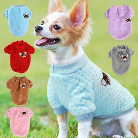 Pet Dog Clothes flannel Dog Winter clothe Puppy (Color: Red, size: L)